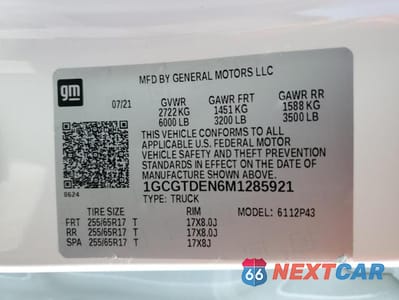 Zdjęcie 12 z 12 samochodu: 2021 CHEVROLET COLORADO Z71 VIN:1GCGTDEN6M1285921 - miniatura