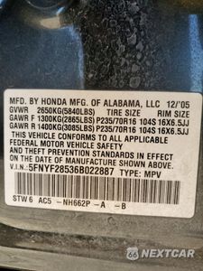 Zdjęcie 15 z 15 samochodu: 2006 HONDA PILOT EX VIN:5FNYF28536B022887 - miniatura