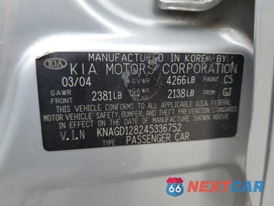 Zdjęcie 13 z 13 samochodu: 2004 KIA OPTIMA LX VIN:KNAGD128245336752 - miniatura