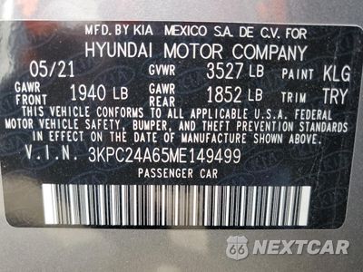 Zdjęcie 12 z 12 samochodu: 2021 HYUNDAI ACCENT SE VIN:3KPC24A65ME149499 - miniatura