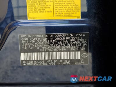 Zdjęcie 23 z 24 samochodu: 2006 LEXUS GS 300 VIN:JTHBH96S965044894 - miniatura