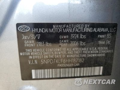 Zdjęcie 12 z 12 samochodu: 2017 HYUNDAI ELANTRA SE VIN:5NPD74LF6HH187182 - miniatura