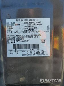 Zdjęcie 12 z 12 samochodu: 2005 FORD F150 VIN:1FTRF02W45KC00754 - miniatura