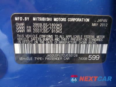 Zdjęcie 16 z 16 samochodu: 2012 MITSUBISHI LANCER ES/ES SPORT VIN:JA32U2FU7CU030126 - miniatura