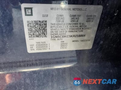 Zdjęcie 13 z 13 samochodu: 2019 CHEVROLET TAHOE C1500 LT VIN:1GNSCBKC5KR218864 - miniatura