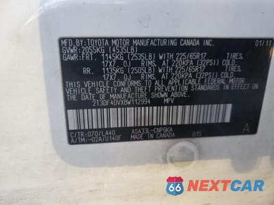 Zdjęcie 12 z 12 samochodu: 2011 TOYOTA RAV4 LIMITED VIN:2T3DF4DVXBW112994 - miniatura