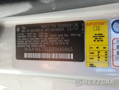 Zdjęcie 12 z 12 samochodu: 2007 BMW 335 I VIN:WBAWL73527PX45865 - miniatura