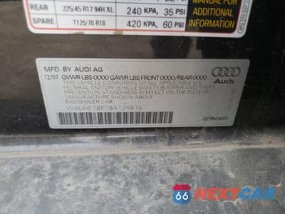 Zdjęcie 12 z 12 samochodu: 2008 AUDI A3 2.0 VIN:WAUHF78P78A124815 - miniatura
