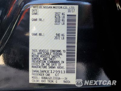 Zdjęcie 13 z 13 samochodu: 2018 NISSAN ALTIMA 2.5 VIN:1N4AL3APXJC129913 - miniatura