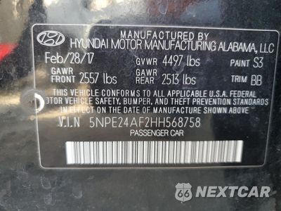 Zdjęcie 12 z 12 samochodu: 2017 HYUNDAI SONATA SE VIN:5NPE24AF2HH568758 - miniatura