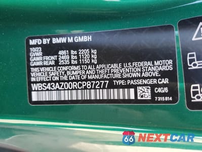 Zdjęcie 14 z 14 samochodu: 2024 BMW M4 COMPETITION VIN:WBS43AZ00RCP87277 - miniatura