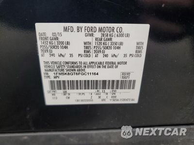 Zdjęcie 13 z 13 samochodu: 2015 FORD EXPLORER SPORT VIN:1FM5K8GT6FGC11164 - miniatura