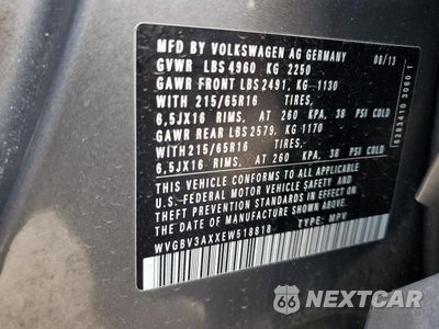 Zdjęcie 13 z 15 samochodu: 2014 VOLKSWAGEN TIGUAN S VIN:WVGBV3AXXEW518818 - miniatura