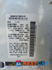 Zdjęcie 14 z 14 samochodu: 2008 INFINITI FX35 VIN:JNRAS08W88X207374 - miniatura