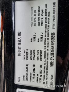 Zdjęcie 12 z 12 samochodu: 2019 TESLA MODEL 3 VIN:5YJ3E1EAXKF395556 - miniatura