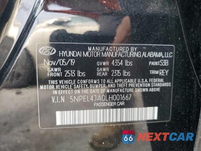 Zdjęcie 12 z 12 samochodu: 2020 HYUNDAI SONATA SEL VIN:5NPEL4JA0LH001667 - miniatura