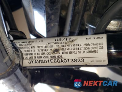 Zdjęcie 9 z 10 samochodu: 2012 YAMAHA XVS950 A VIN:JYAVN01E6CA013833 - miniatura