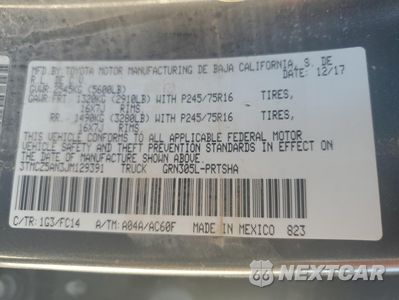 Zdjęcie 12 z 12 samochodu: 2018 TOYOTA TACOMA DOUBLE CAB VIN:3TMCZ5AN3JM129391 - miniatura