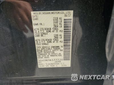 Zdjęcie 13 z 13 samochodu: 2017 NISSAN MURANO S VIN:5N1AZ2MG7HN177720 - miniatura