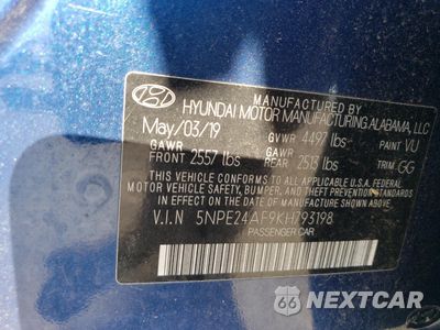 Zdjęcie 13 z 13 samochodu: 2019 HYUNDAI SONATA SE VIN:5NPE24AF9KH793198 - miniatura