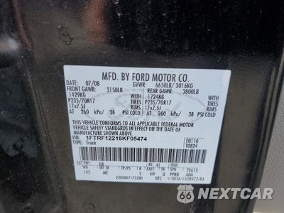 Zdjęcie 12 z 12 samochodu: 2008 FORD F150 VIN:1FTRF12218KF05474 - miniatura