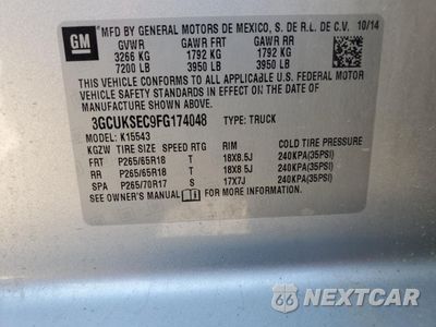 Zdjęcie 12 z 12 samochodu: 2015 CHEVROLET SILVERADO K1500 LTZ VIN:3GCUKSEC9FG174048 - miniatura