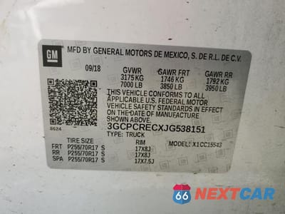 Zdjęcie 13 z 13 samochodu: 2018 CHEVROLET SILVERADO C1500 LT VIN:3GCPCRECXJG538151 - miniatura