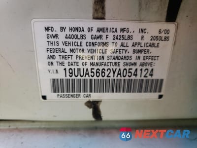 Zdjęcie 12 z 12 samochodu: 2000 ACURA 3.2TL VIN:19UUA5662YA054124 - miniatura