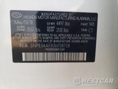 Zdjęcie 13 z 13 samochodu: 2018 HYUNDAI SONATA SPORT VIN:5NPE34AF9JH708758 - miniatura