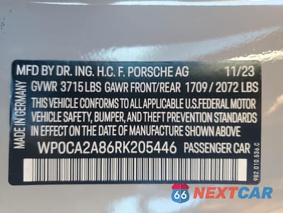 Zdjęcie 12 z 12 samochodu: 2024 PORSCHE BOXSTER BASE VIN:WP0CA2A86RK205446 - miniatura