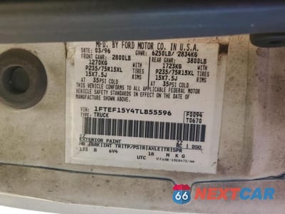 Zdjęcie 12 z 12 samochodu: 1996 FORD F150 VIN:1FTEF15Y4TLB55596 - miniatura