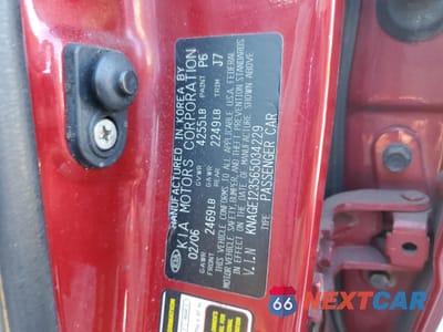 Zdjęcie 14 z 14 samochodu: 2006 KIA OPTIMA LX VIN:KNAGE123565034229 - miniatura