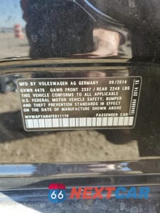 Zdjęcie 12 z 12 samochodu: 2015 VOLKSWAGEN CC SPORT VIN:WVWAP7AN4FE811170 - miniatura