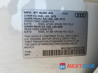 Zdjęcie 13 z 13 samochodu: 2024 AUDI Q5 PRESTIGE 40 VIN:WA1CBAFYXR2031200 - miniatura