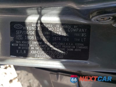 Zdjęcie 12 z 12 samochodu: 2005 HYUNDAI ACCENT GL VIN:KMHCG45C75U595637 - miniatura