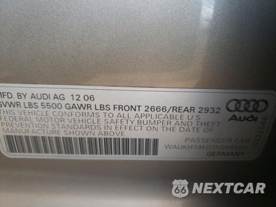 Zdjęcie 12 z 12 samochodu: 2007 AUDI A6 AVANT QUATTRO VIN:WAUKH74F07N099390 - miniatura