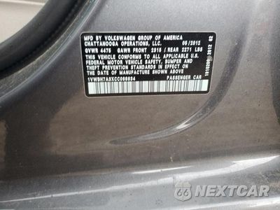 Zdjęcie 12 z 12 samochodu: 2012 VOLKSWAGEN PASSAT SE VIN:1VWBH7A3XCC088834 - miniatura