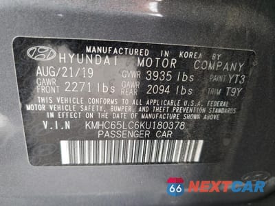 Zdjęcie 13 z 13 samochodu: 2019 HYUNDAI IONIQ BLUE VIN:KMHC65LC6KU180378 - miniatura