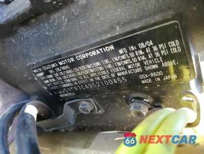 Zdjęcie 8 z 9 samochodu: 2005 SUZUKI GSX-R600 K VIN:JS1GN7CA952100455 - miniatura