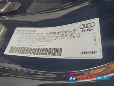 Zdjęcie 12 z 12 samochodu: 2010 AUDI S5 PREMIUM PLUS VIN:WAUGVAFR6AA009306 - miniatura