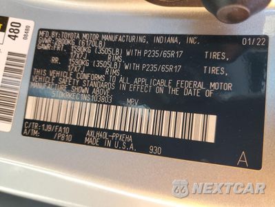 Zdjęcie 16 z 16 samochodu: 2022 TOYOTA SIENNA LE VIN:5TDKRKEC1NS103803 - miniatura