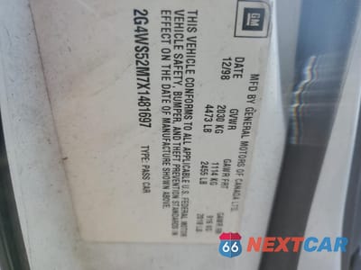 Zdjęcie 12 z 12 samochodu: 1999 BUICK CENTURY CUSTOM VIN:2G4WS52M7X1481697 - miniatura