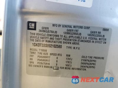 Zdjęcie 12 z 12 samochodu: 2009 GMC ENVOY SLE VIN:1GKDT33S892102580 - miniatura
