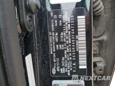 Zdjęcie 13 z 13 samochodu: 2015 KIA OPTIMA SX VIN:5XXGR4A63FG471338 - miniatura