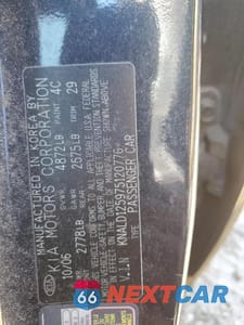 Zdjęcie 12 z 12 samochodu: 2007 KIA AMANTI VIN:KNALD125975120776 - miniatura