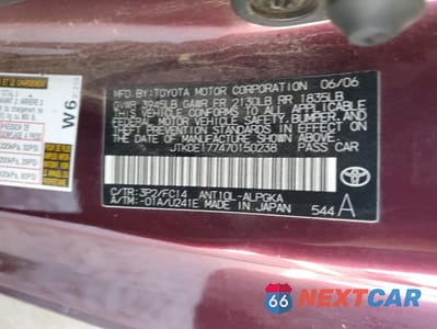 Zdjęcie 12 z 12 samochodu: 2007 TOYOTA SCION TC VIN:JTKDE177470150238 - miniatura