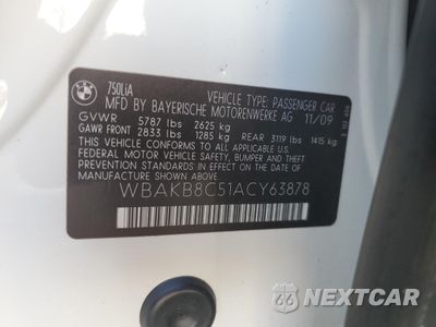 Zdjęcie 13 z 13 samochodu: 2010 BMW 750 LI VIN:WBAKB8C51ACY63878 - miniatura