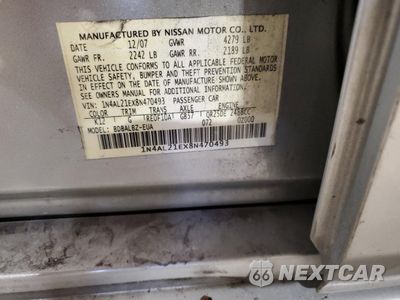 Zdjęcie 12 z 12 samochodu: 2008 NISSAN ALTIMA 2.5 VIN:1N4AL21EX8N470493 - miniatura