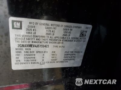 Zdjęcie 16 z 16 samochodu: 2018 CHEVROLET EQUINOX PREMIER VIN:2GNAXMEV4J6159423 - miniatura