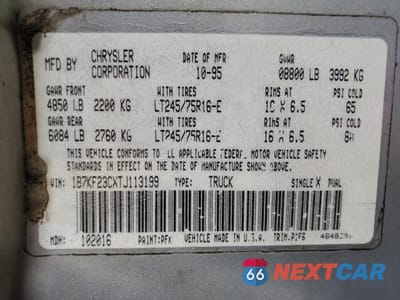 Zdjęcie 14 z 14 samochodu: 1996 DODGE RAM 2500 VIN:1B7KF23CXTJ113199 - miniatura